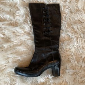 Black Clarks leather boots